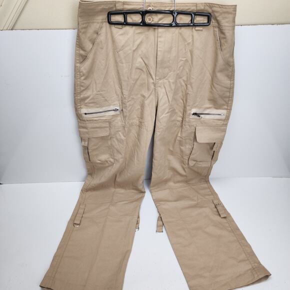 Women's Y2K Cargo Pants Hiking Straight Wide Leg Loose Fit Long Pants Size M - Picture 1 of 8